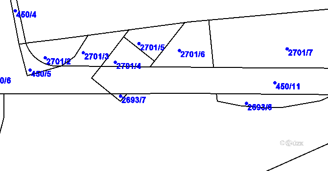 Parcela st. 450/10 v KÚ Litoměřice, Katastrální mapa