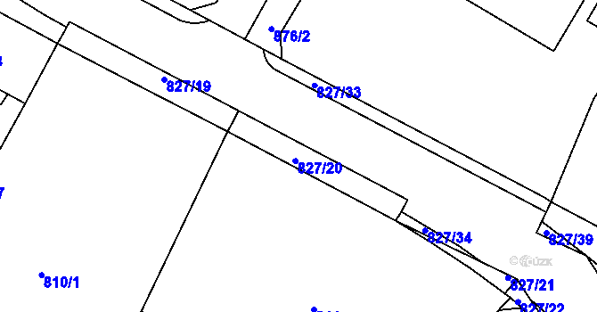 Parcela st. 827/20 v KÚ Litoměřice, Katastrální mapa