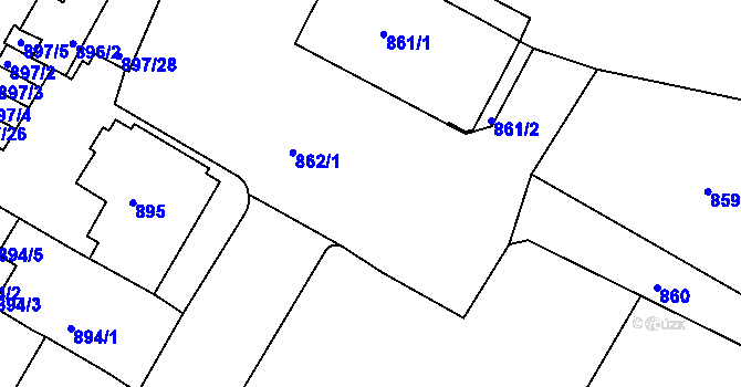 Parcela st. 862/2 v KÚ Litoměřice, Katastrální mapa