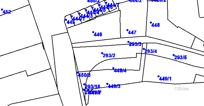 Parcela st. 293/2 v KÚ Litoměřice, Katastrální mapa