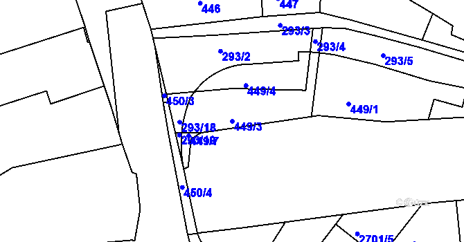 Parcela st. 449/3 v KÚ Litoměřice, Katastrální mapa