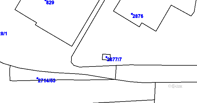 Parcela st. 2877/4 v KÚ Litoměřice, Katastrální mapa