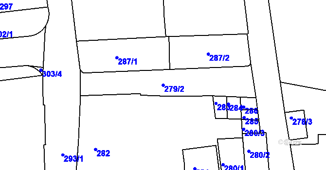 Parcela st. 279/2 v KÚ Litoměřice, Katastrální mapa