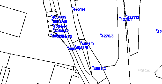 Parcela st. 4051/9 v KÚ Litoměřice, Katastrální mapa