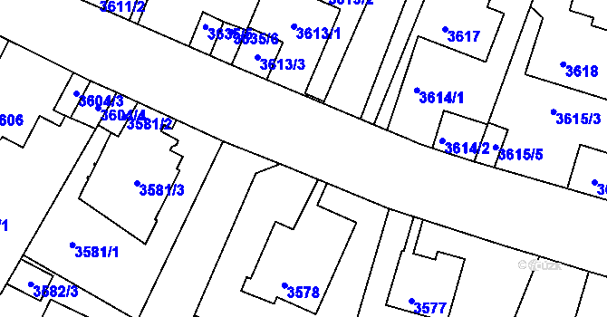 Parcela st. 3607/6 v KÚ Litoměřice, Katastrální mapa