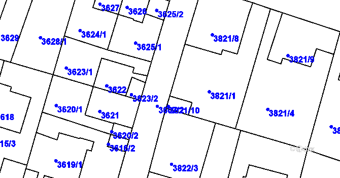 Parcela st. 3607/3 v KÚ Litoměřice, Katastrální mapa