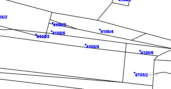 Parcela st. 4105/4 v KÚ Litoměřice, Katastrální mapa