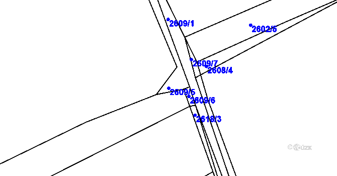 Parcela st. 2609/5 v KÚ Litoměřice, Katastrální mapa