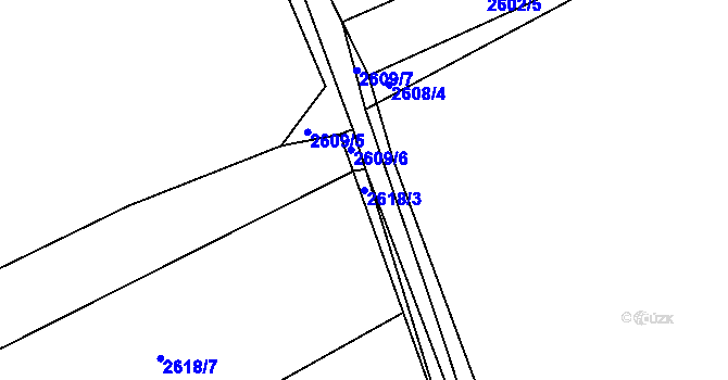 Parcela st. 2618/3 v KÚ Litoměřice, Katastrální mapa