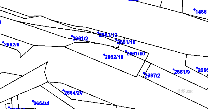 Parcela st. 2662/18 v KÚ Litoměřice, Katastrální mapa