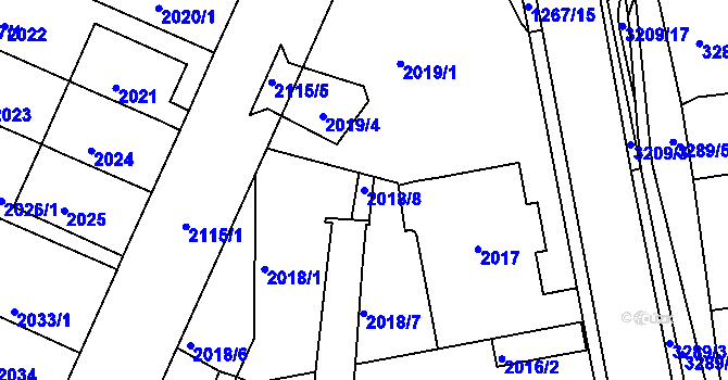 Parcela st. 2018/8 v KÚ Litoměřice, Katastrální mapa