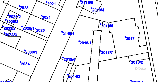Parcela st. 2018/1 v KÚ Litoměřice, Katastrální mapa