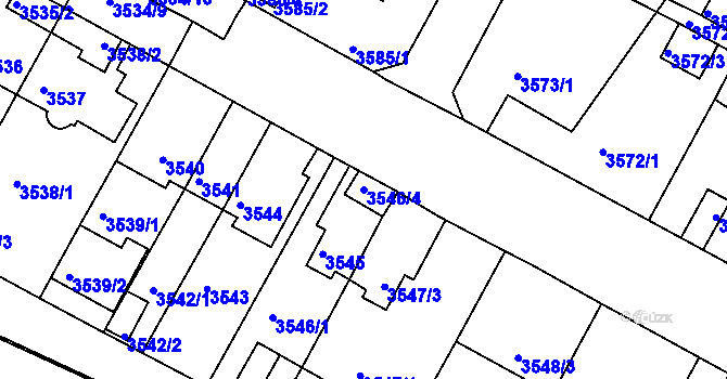 Parcela st. 3546/4 v KÚ Litoměřice, Katastrální mapa
