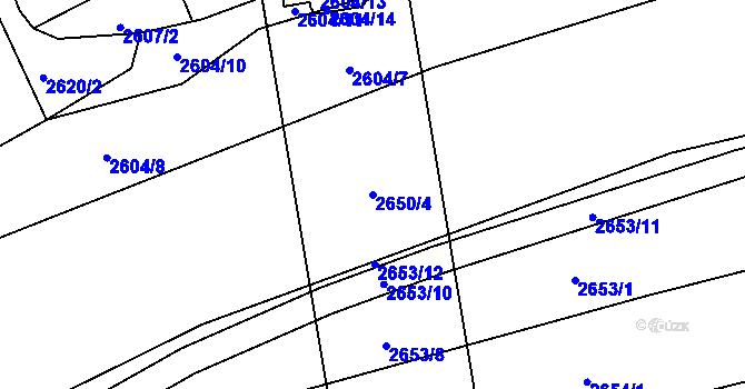 Parcela st. 2650/4 v KÚ Litoměřice, Katastrální mapa