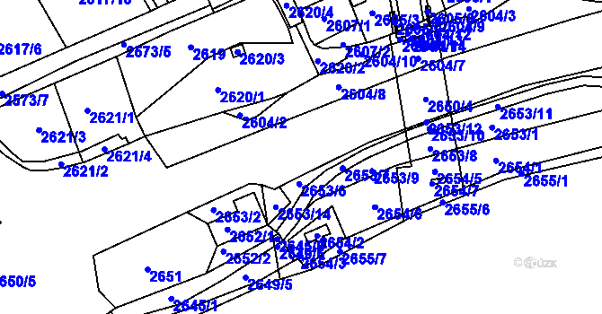 Parcela st. 2650/5 v KÚ Litoměřice, Katastrální mapa