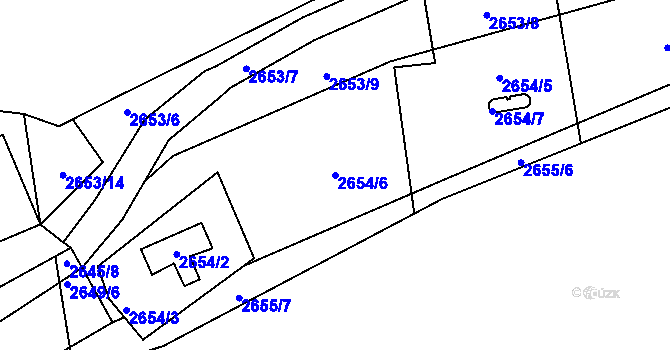 Parcela st. 2654/6 v KÚ Litoměřice, Katastrální mapa