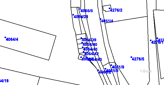 Parcela st. 4064/40 v KÚ Litoměřice, Katastrální mapa