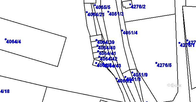 Parcela st. 4064/41 v KÚ Litoměřice, Katastrální mapa