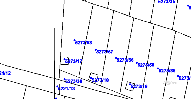 Parcela st. 5273/57 v KÚ Litoměřice, Katastrální mapa