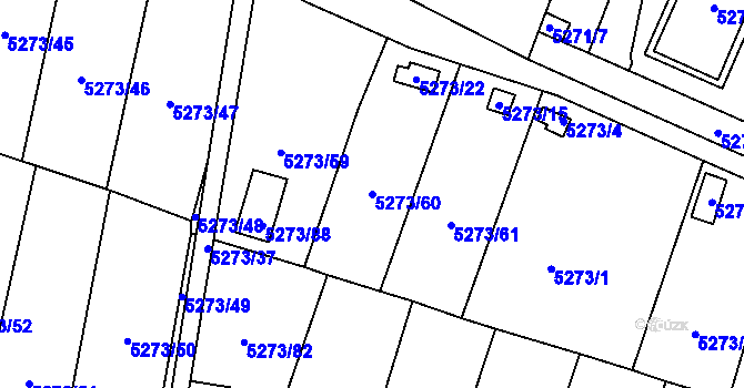 Parcela st. 5273/60 v KÚ Litoměřice, Katastrální mapa