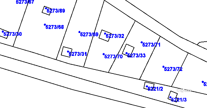 Parcela st. 5273/70 v KÚ Litoměřice, Katastrální mapa