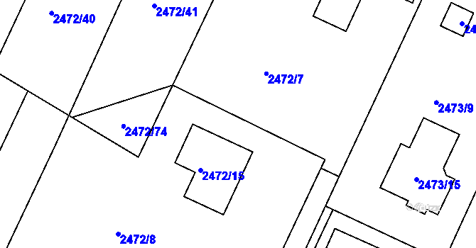 Parcela st. 2472/50 v KÚ Litoměřice, Katastrální mapa