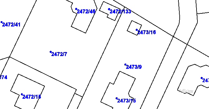Parcela st. 2472/51 v KÚ Litoměřice, Katastrální mapa
