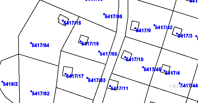 Parcela st. 5417/65 v KÚ Litoměřice, Katastrální mapa