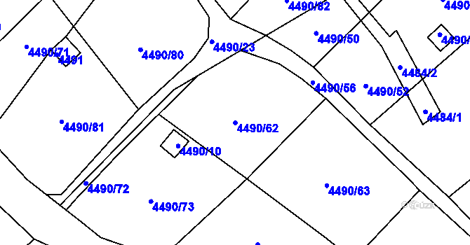 Parcela st. 4490/62 v KÚ Litoměřice, Katastrální mapa