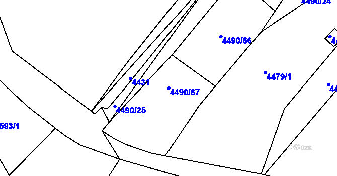 Parcela st. 4490/67 v KÚ Litoměřice, Katastrální mapa