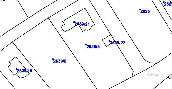 Parcela st. 2639/5 v KÚ Litoměřice, Katastrální mapa