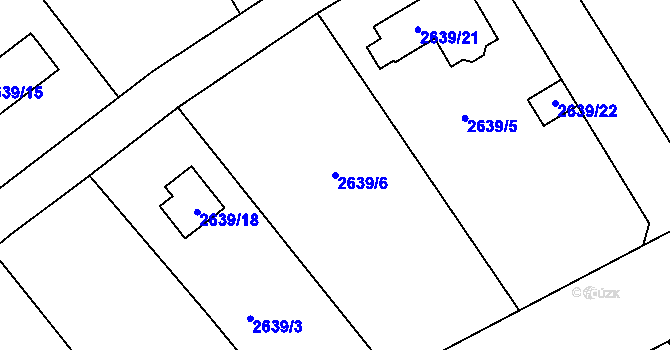 Parcela st. 2639/6 v KÚ Litoměřice, Katastrální mapa