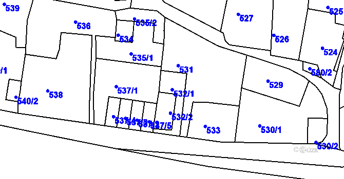 Parcela st. 532/1 v KÚ Litoměřice, Katastrální mapa