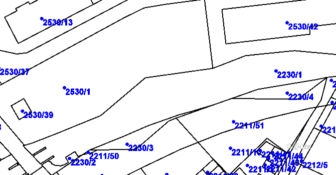 Parcela st. 2230/1 v KÚ Litoměřice, Katastrální mapa