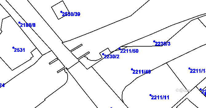 Parcela st. 2230/2 v KÚ Litoměřice, Katastrální mapa