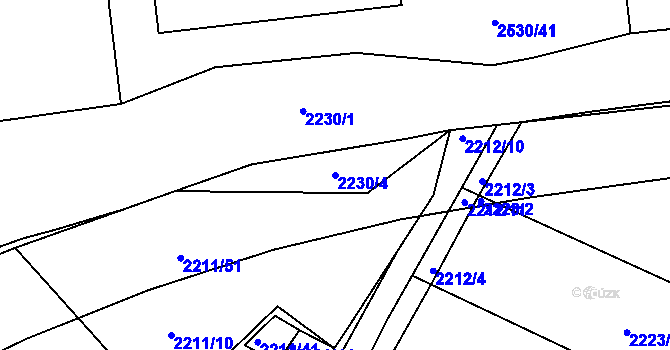 Parcela st. 2230/4 v KÚ Litoměřice, Katastrální mapa