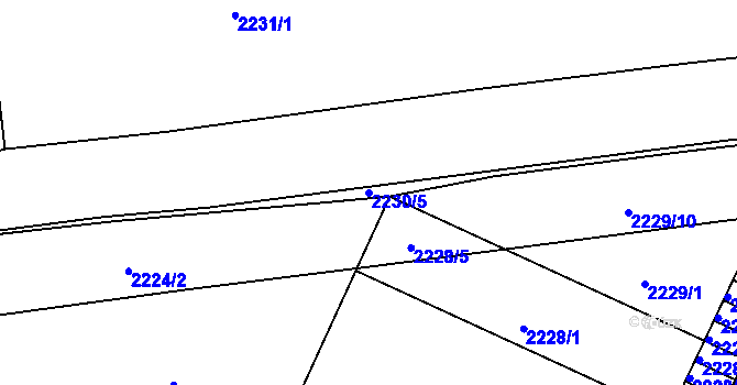 Parcela st. 2230/5 v KÚ Litoměřice, Katastrální mapa