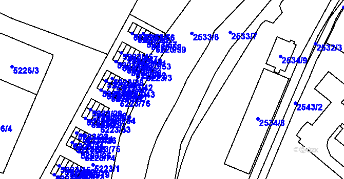 Parcela st. 2533/6 v KÚ Litoměřice, Katastrální mapa