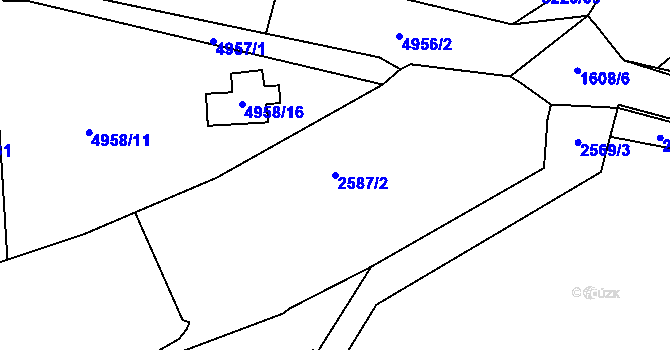 Parcela st. 2587/2 v KÚ Litoměřice, Katastrální mapa