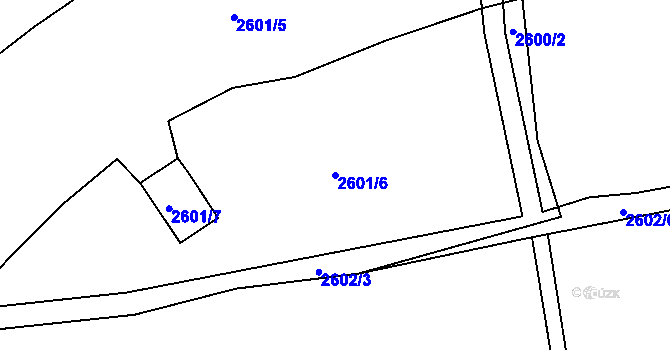 Parcela st. 2601/6 v KÚ Litoměřice, Katastrální mapa