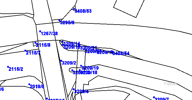 Parcela st. 3209/13 v KÚ Litoměřice, Katastrální mapa