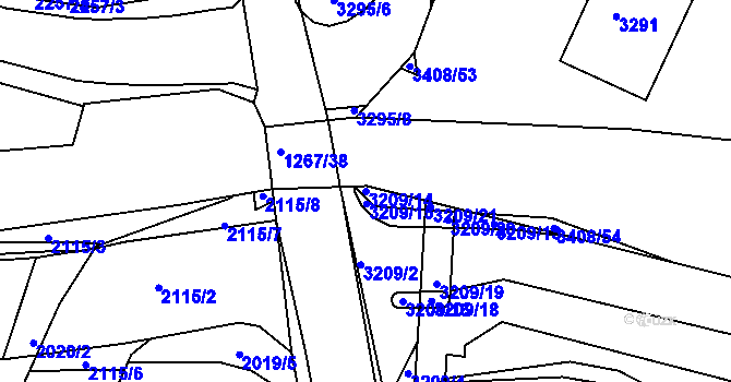 Parcela st. 3209/14 v KÚ Litoměřice, Katastrální mapa