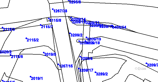 Parcela st. 3209/16 v KÚ Litoměřice, Katastrální mapa
