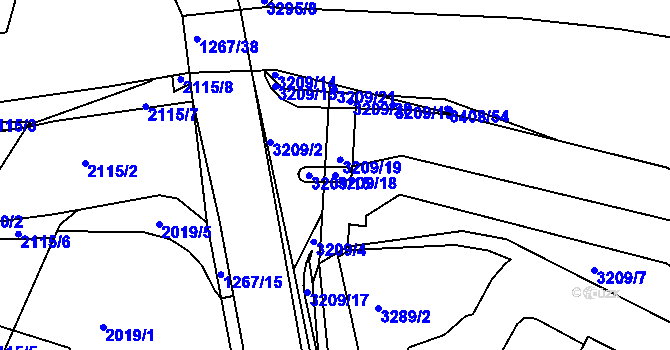 Parcela st. 3209/18 v KÚ Litoměřice, Katastrální mapa