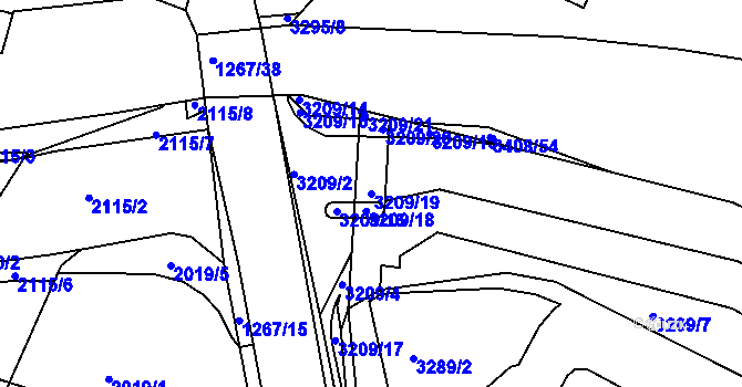 Parcela st. 3209/19 v KÚ Litoměřice, Katastrální mapa