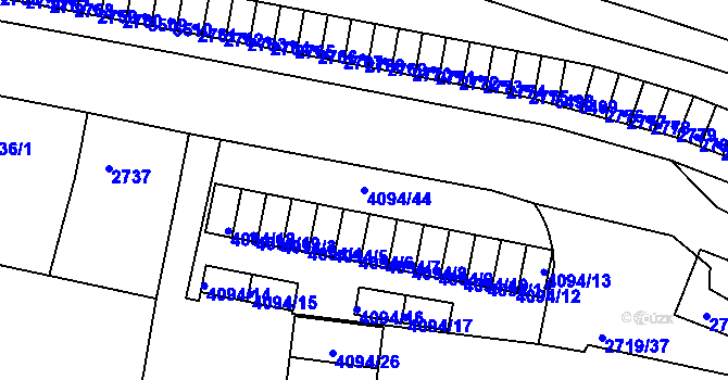 Parcela st. 4094/44 v KÚ Litoměřice, Katastrální mapa