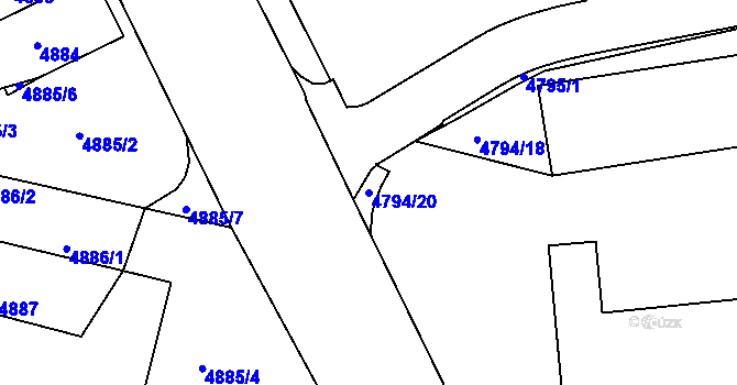 Parcela st. 4794/20 v KÚ Litoměřice, Katastrální mapa