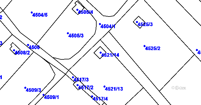 Parcela st. 4521/14 v KÚ Litoměřice, Katastrální mapa