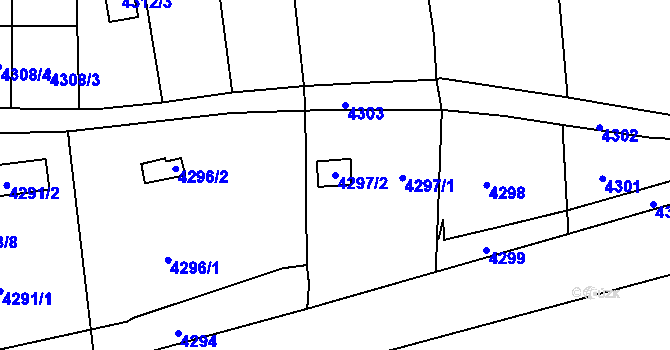 Parcela st. 4297/2 v KÚ Litoměřice, Katastrální mapa