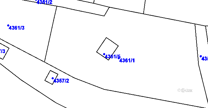 Parcela st. 4361/5 v KÚ Litoměřice, Katastrální mapa